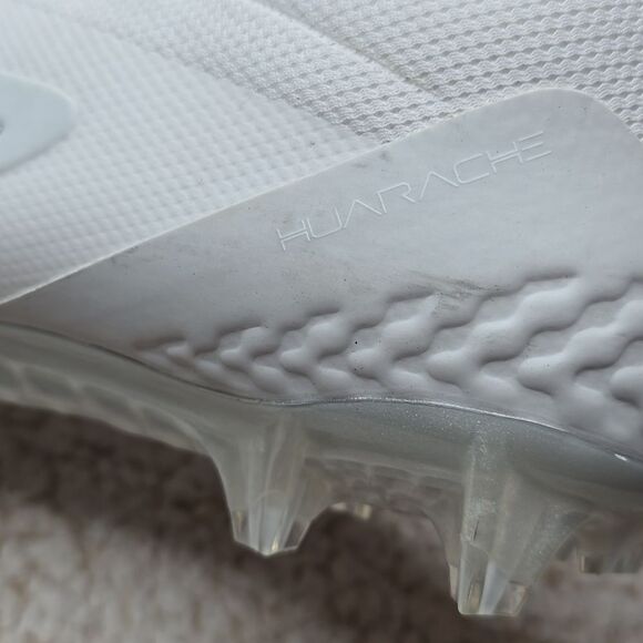NIB Nike Men's Alpha Huarache8 Pro Lax Lacrosse Cleats Shoes White/Pure Platinum - Picture 6 of 11